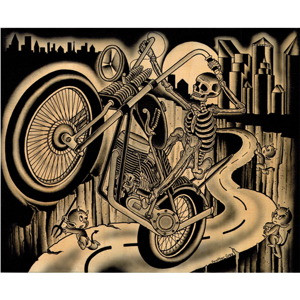 City Biker Canvas Giclee