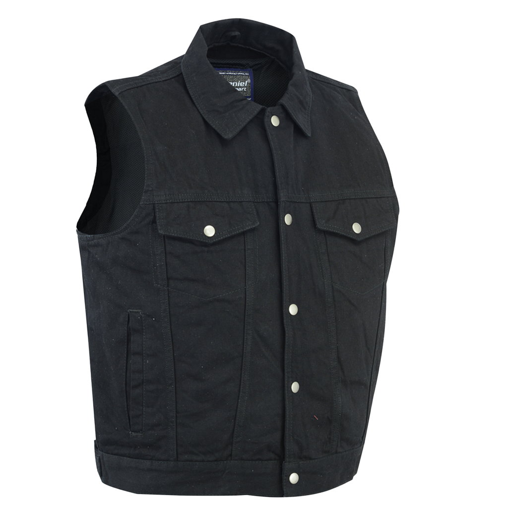 Black Denim Shirt Style Vest