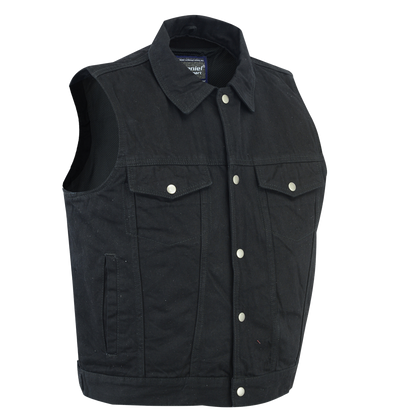 Black Denim Shirt Style Vest