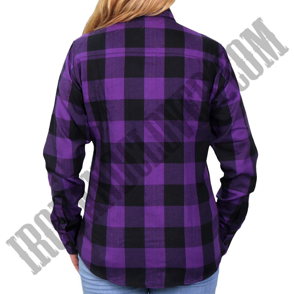 Flannel Shirt in Black & Purple