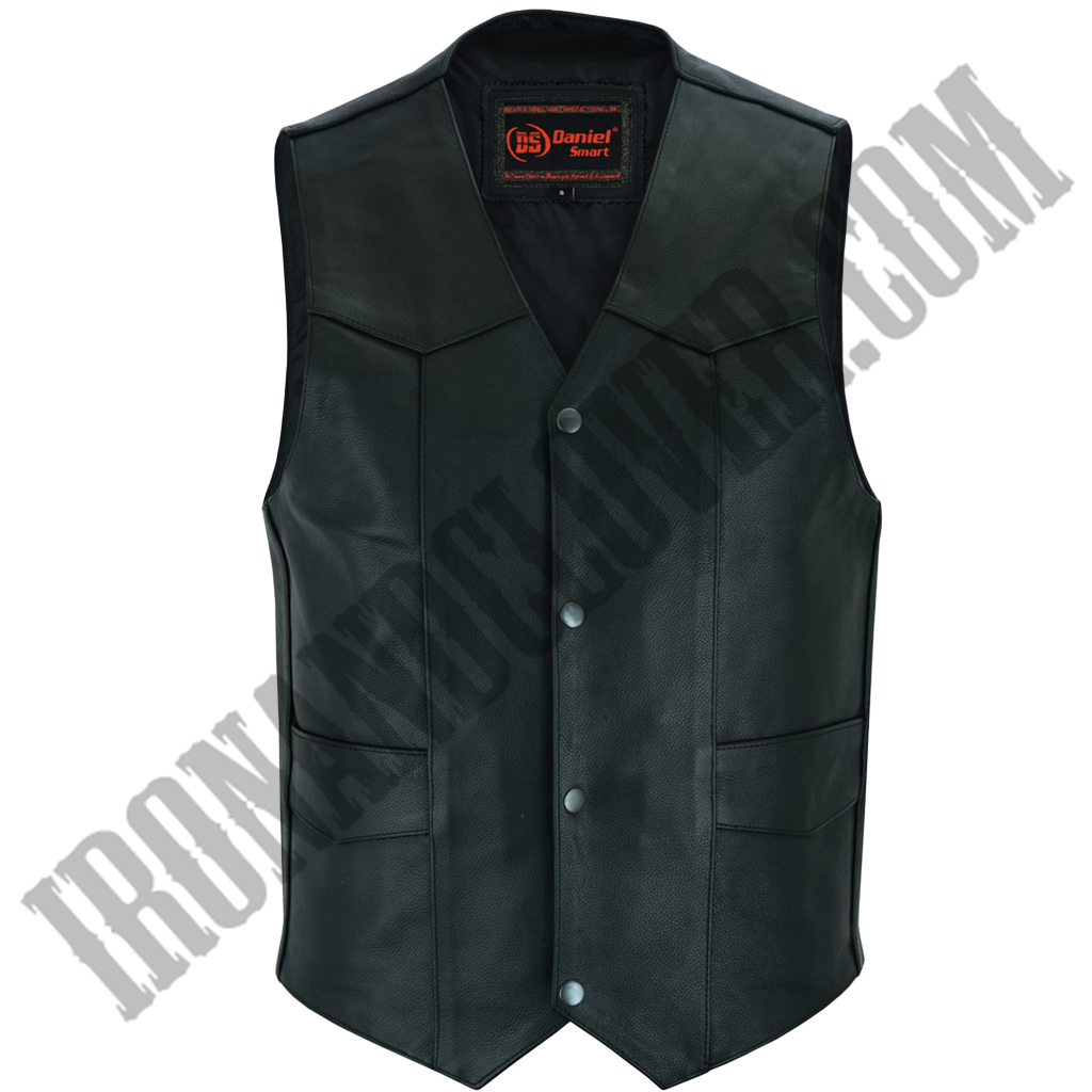 Traditional Motorcycle Vest in Black