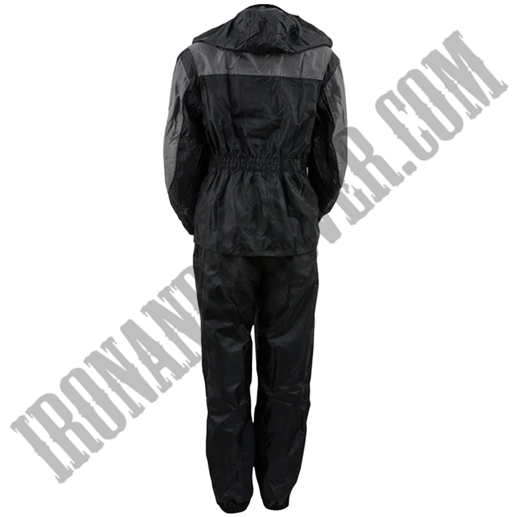 Women's Armored Rain Suit in Black & Grey