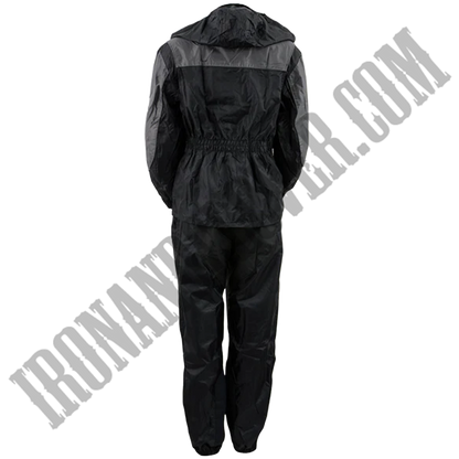 Women's Armored Rain Suit in Black & Grey