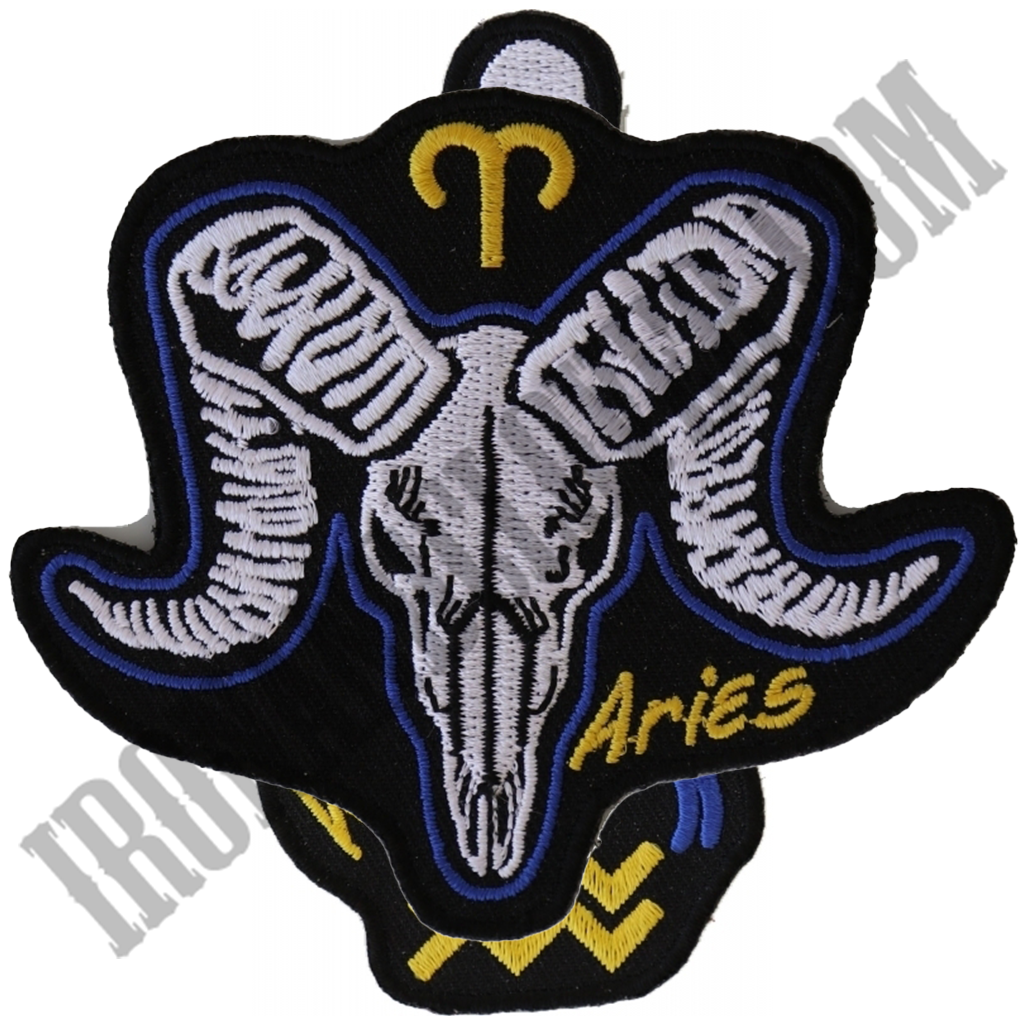 Aries Skull Zodiac Patch