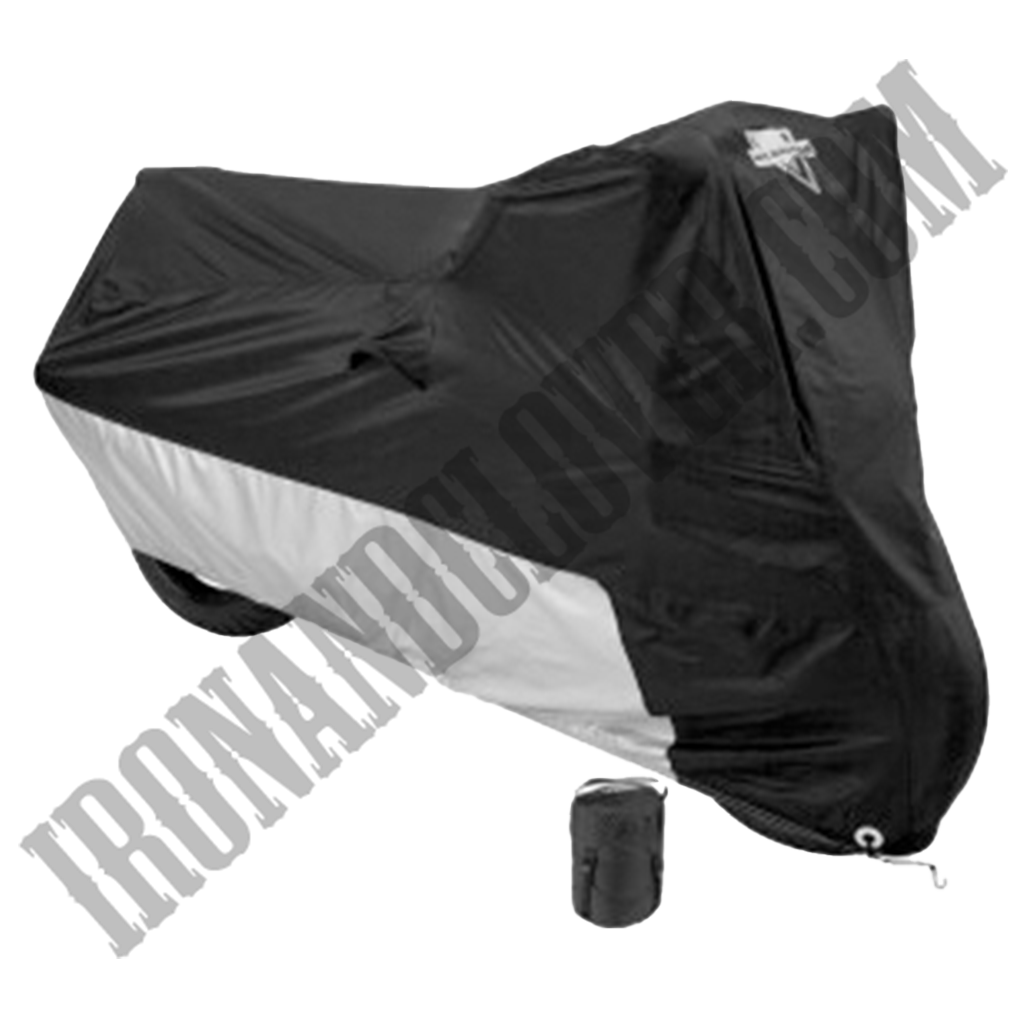 Defender Deluxe Motorcycle Cover in Black & Silver