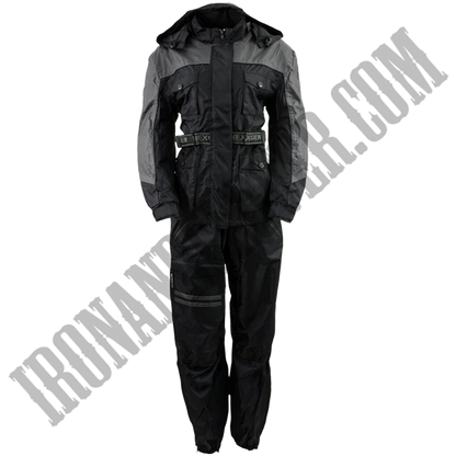 Women's Armored Rain Suit in Black & Grey