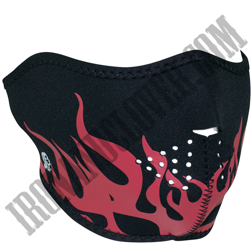 Red Flames Half Face Mask