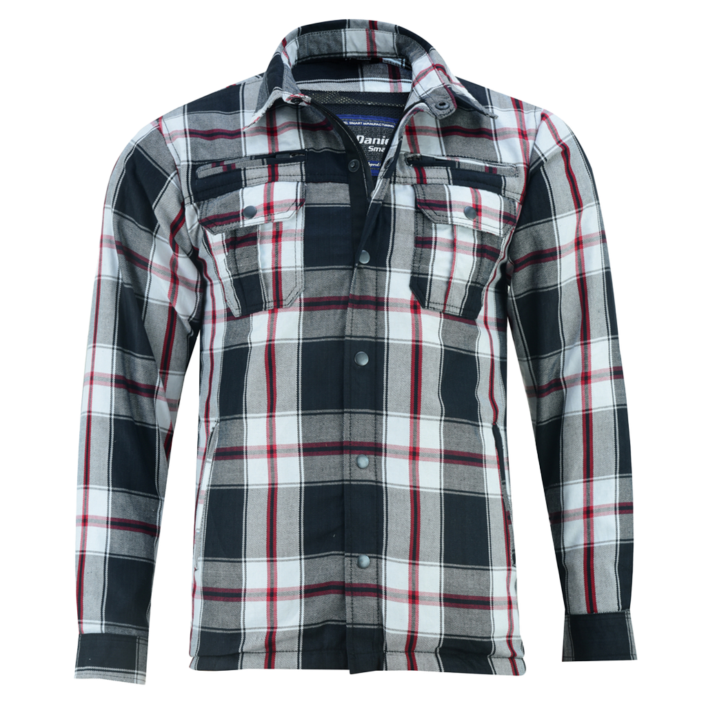 Men's Armored Flannel Shirt in Black, White & Red