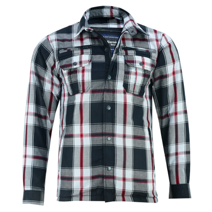 Men's Armored Flannel Shirt in Black, White & Red