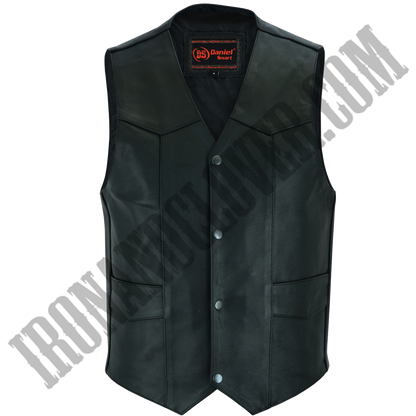 Traditional Motorcycle Vest in Black