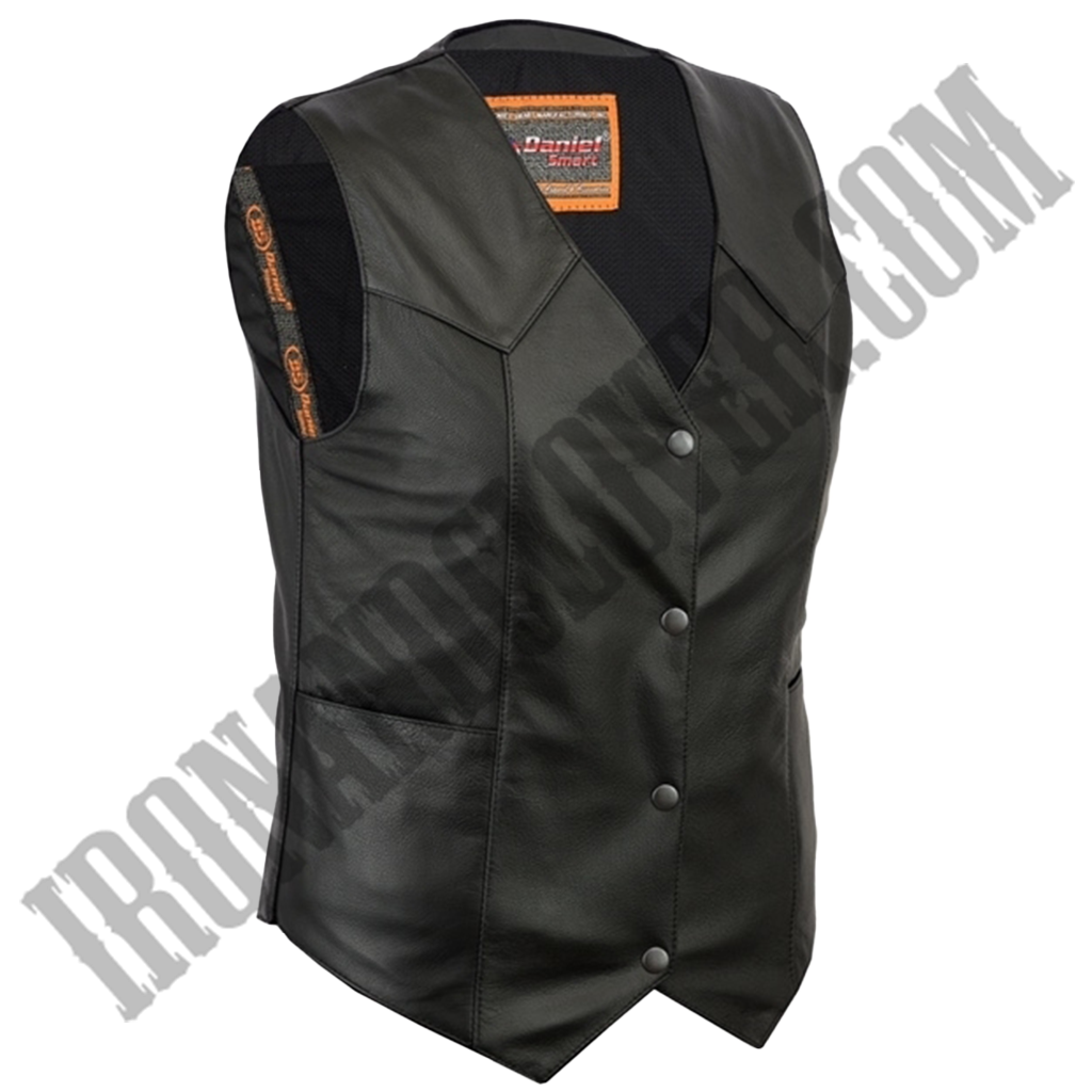 Classic Motorcycle Vest in Black