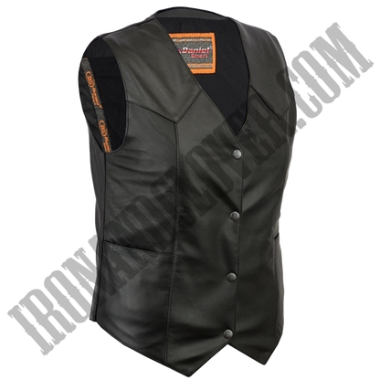 Classic Motorcycle Vest in Black