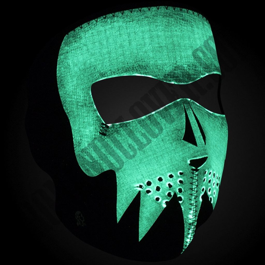 Gray Skull Glow in the Dark Full Face Mask