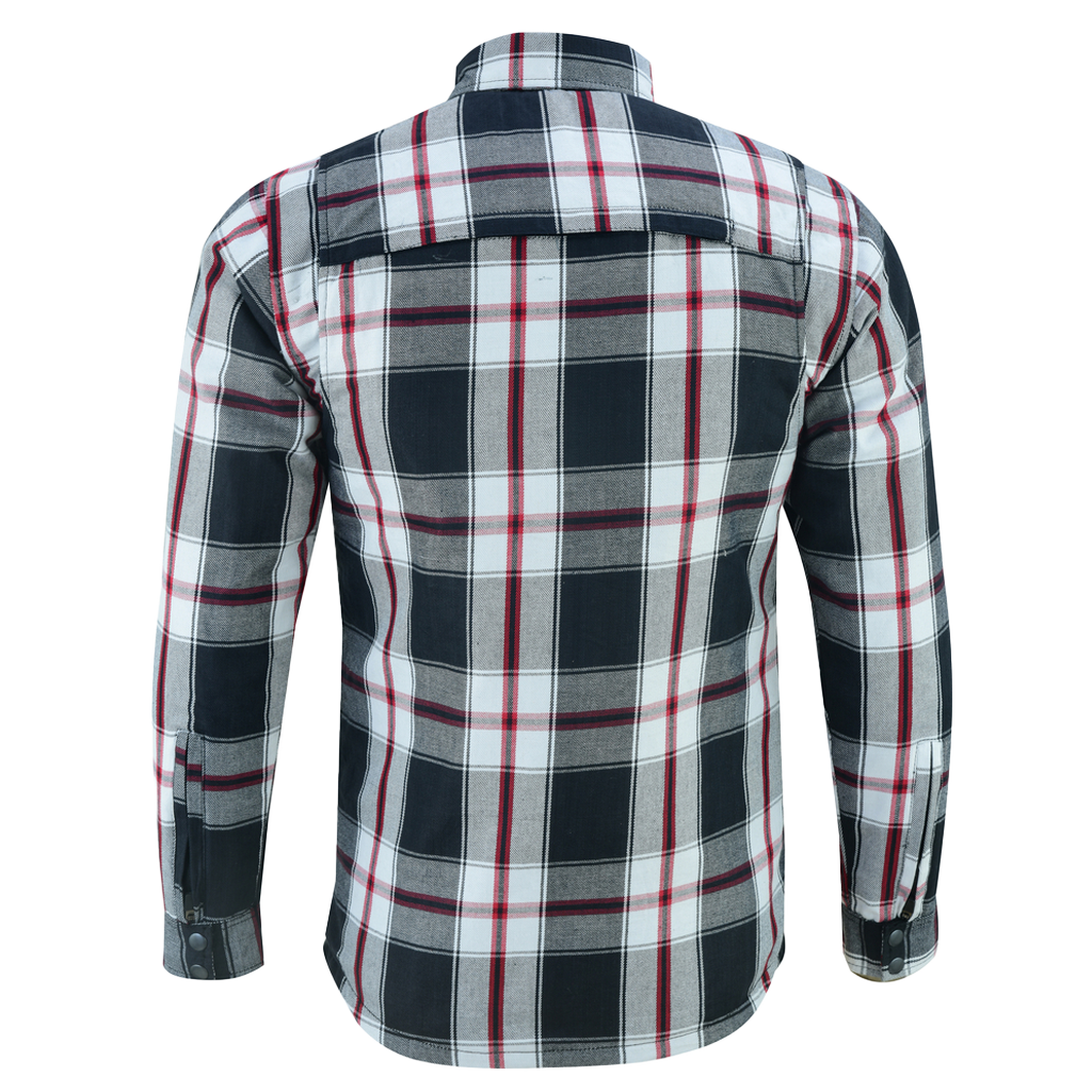 Men's Armored Flannel Shirt in Black, White & Red