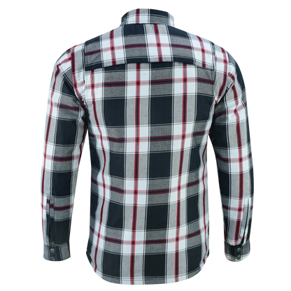 Men's Armored Flannel Shirt in Black, White & Red