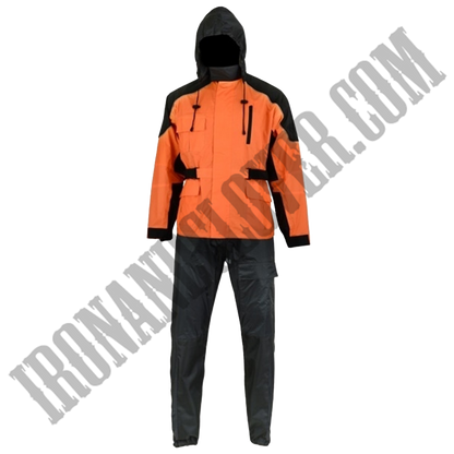 Men's Rain Suit in Black & Orange