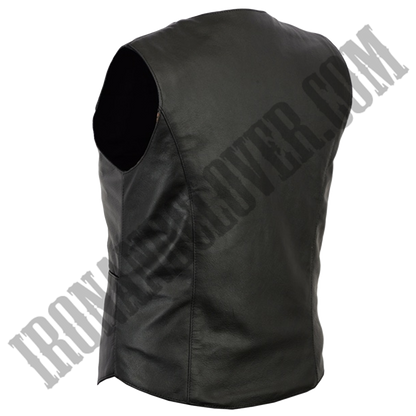 Classic Motorcycle Vest in Black