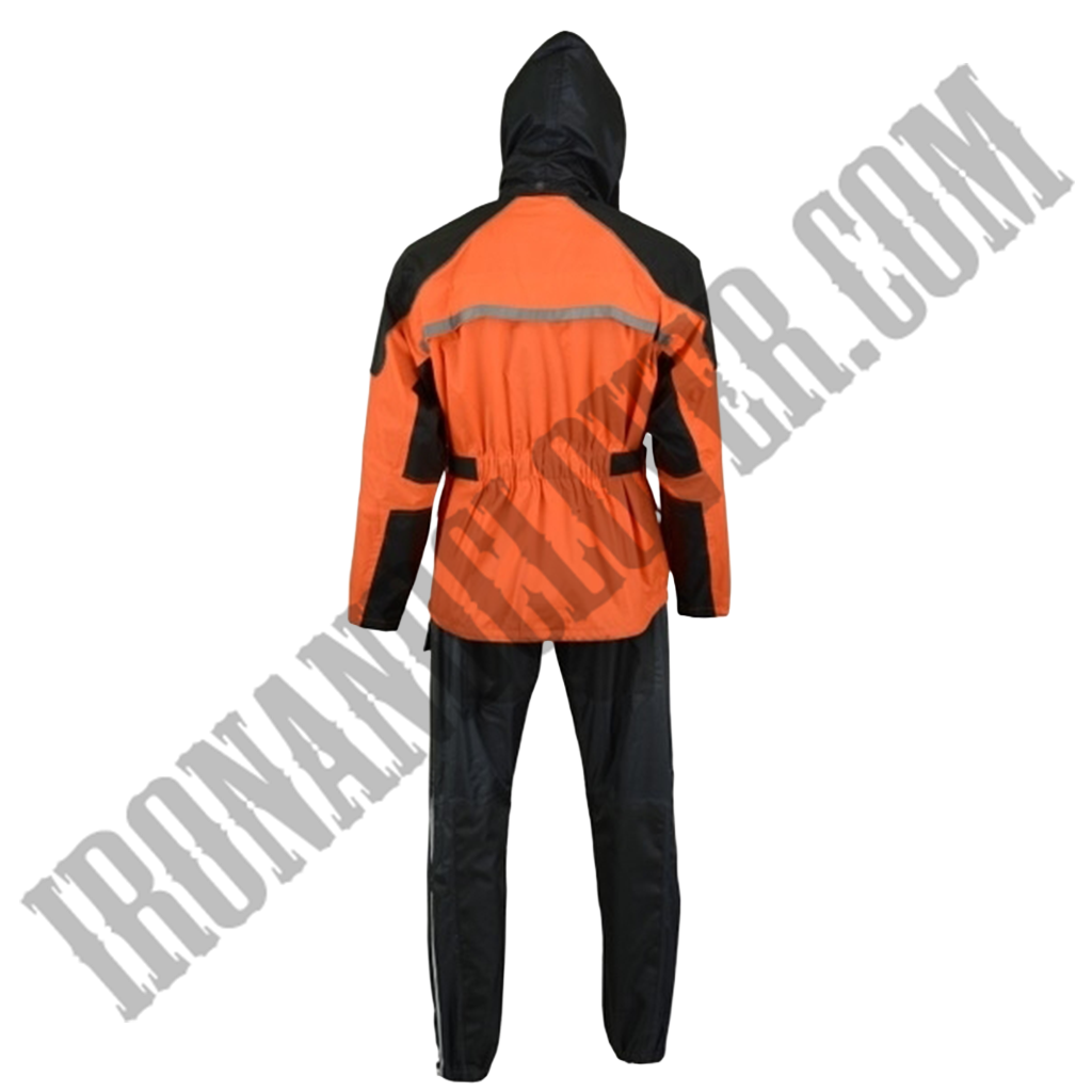 Men's Rain Suit in Black & Orange