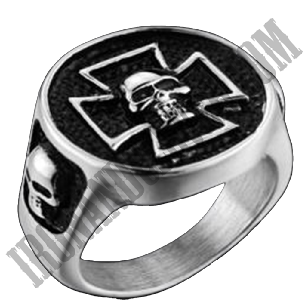 Iron Cross Skull Ring