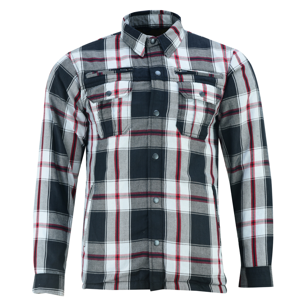 Men's Armored Flannel Shirt in Black, White & Red