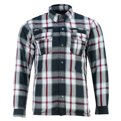 Men's Armored Flannel Shirt in Black, White & Red