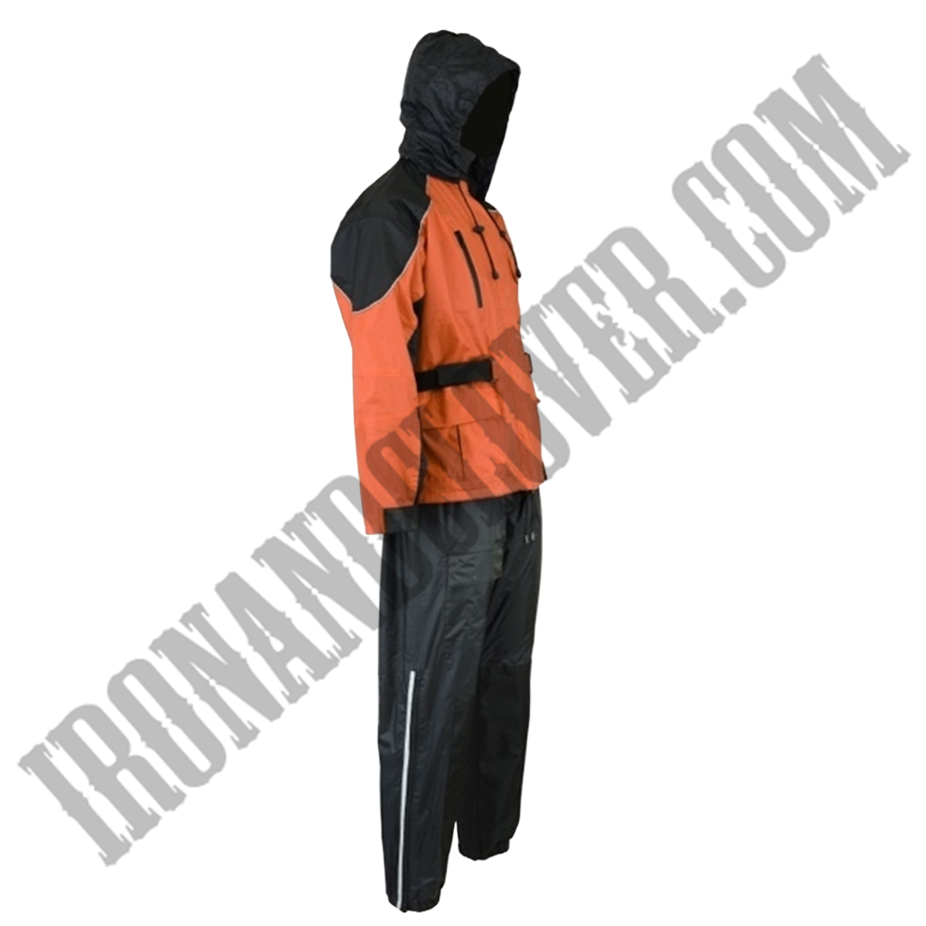 Men's Rain Suit in Black & Orange