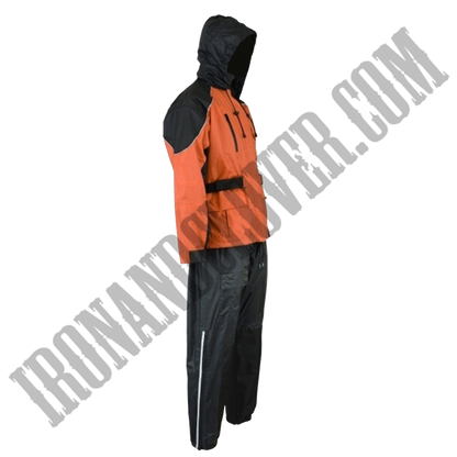 Men's Rain Suit in Black & Orange