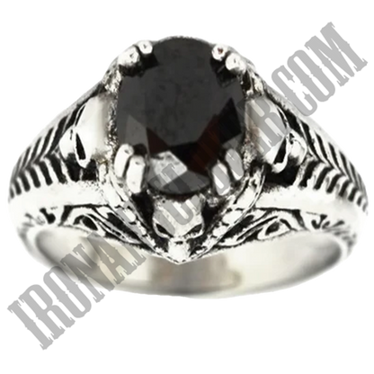 Skull Worshiper Black Solitaire Ring