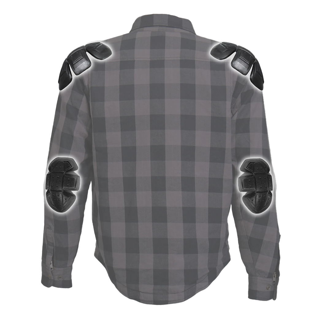 Armored Flannel Jacket in Gray & Black