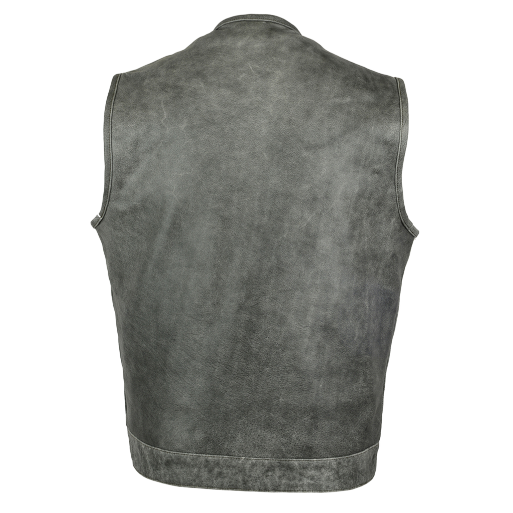 Full Coverage No Collar Vest in Stonewashed Gray