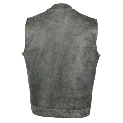 Full Coverage No Collar Vest in Stonewashed Gray