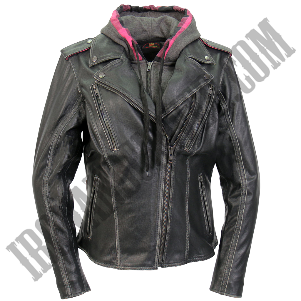 Leather Jacket with Removable Fleece Liner