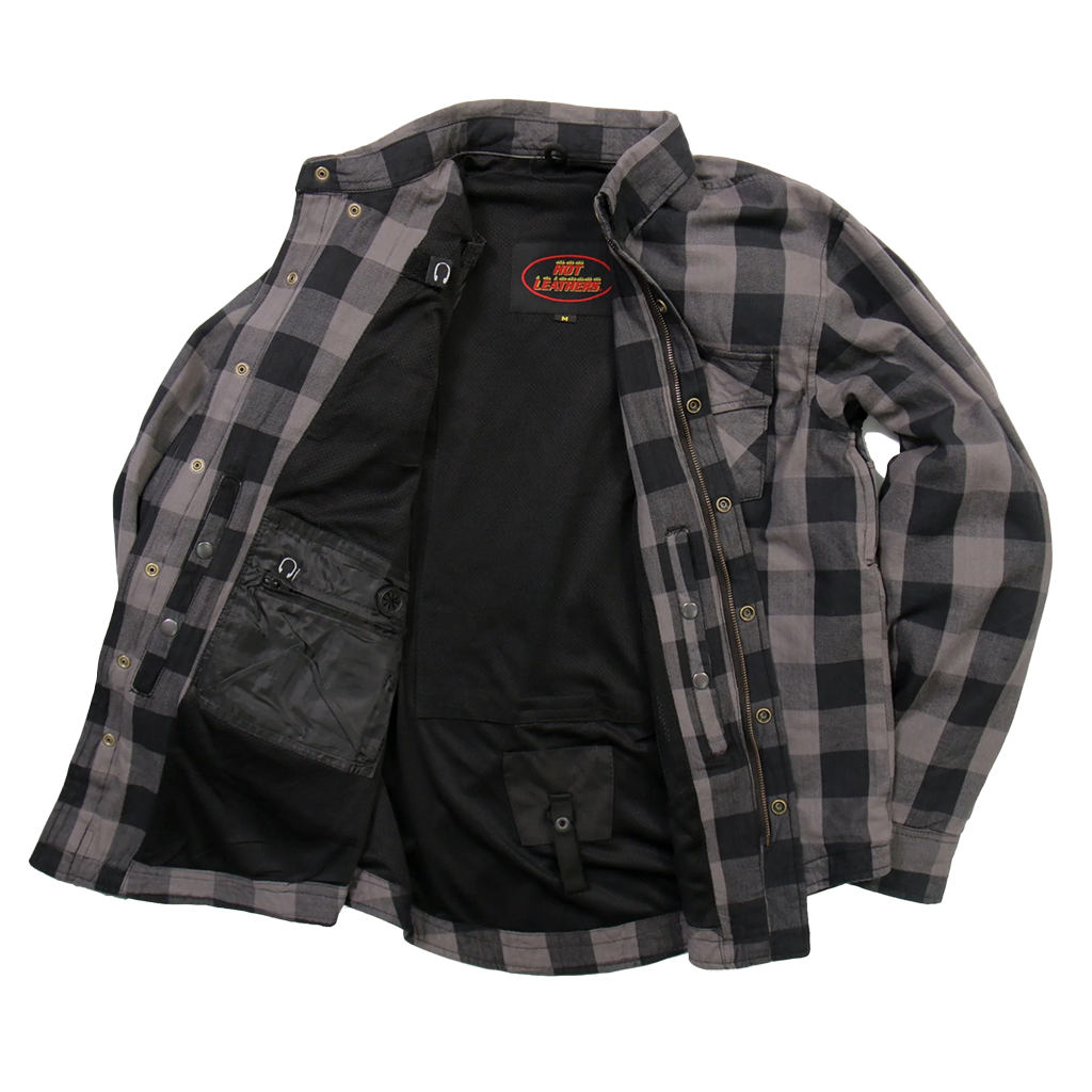 Armored Flannel Jacket in Gray & Black