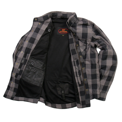 Armored Flannel Jacket in Gray & Black