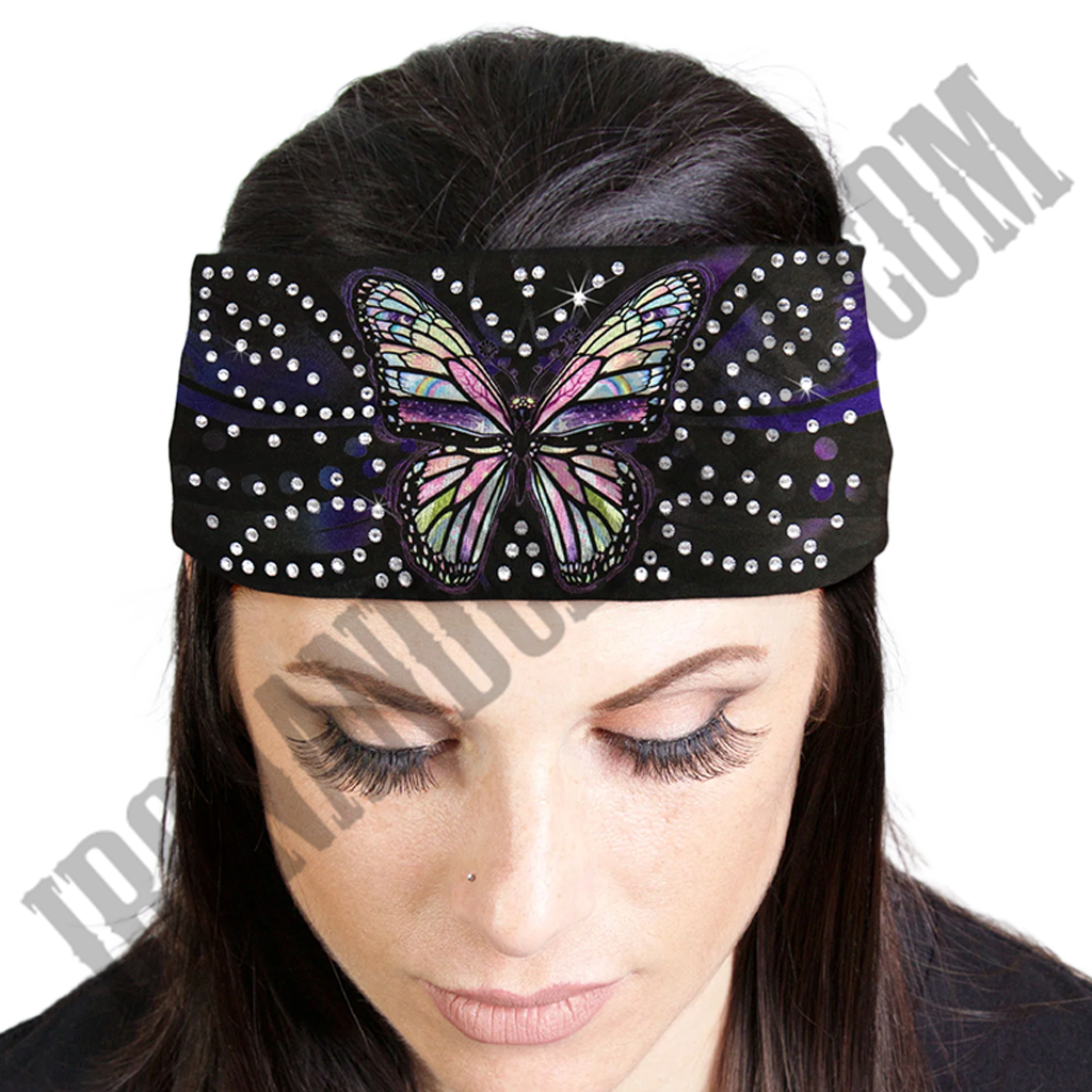 Butterfly Rhinestone Crystal Headband Wrap