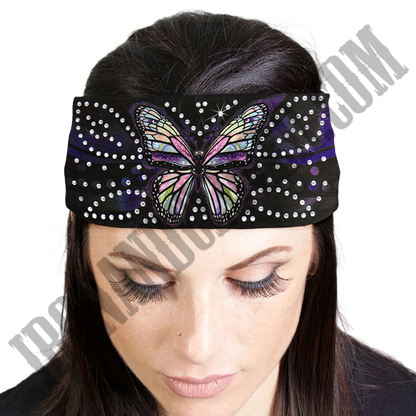 Butterfly Rhinestone Crystal Headband Wrap