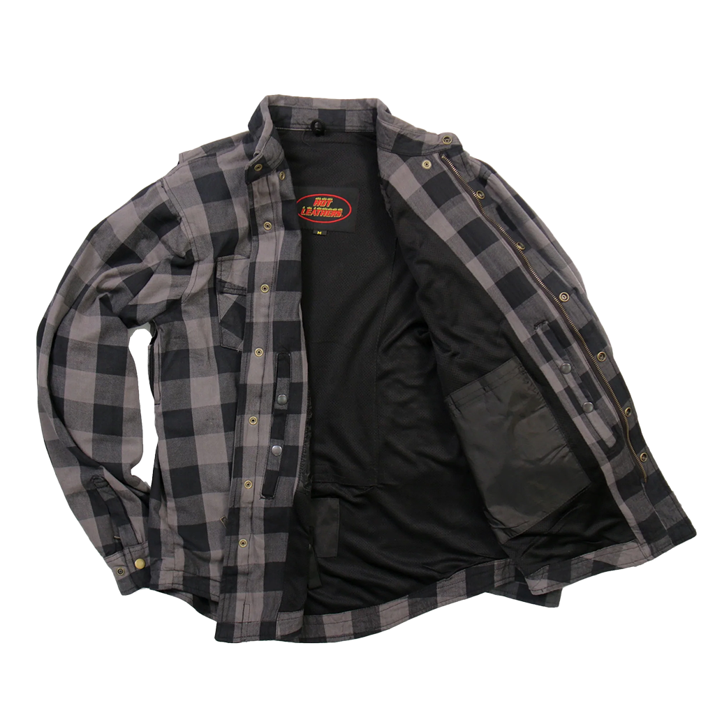 Armored Flannel Jacket in Gray & Black