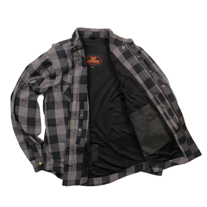 Armored Flannel Jacket in Gray & Black