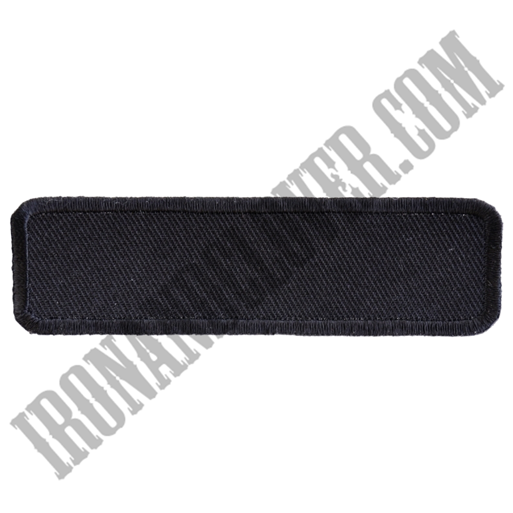 Black 4 Inch Rectangular Blank Patch