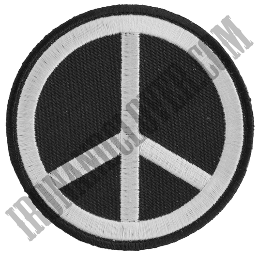 Black White Peace Sign Patch