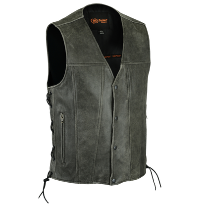 Traditional Motorcycle Vest in Gray