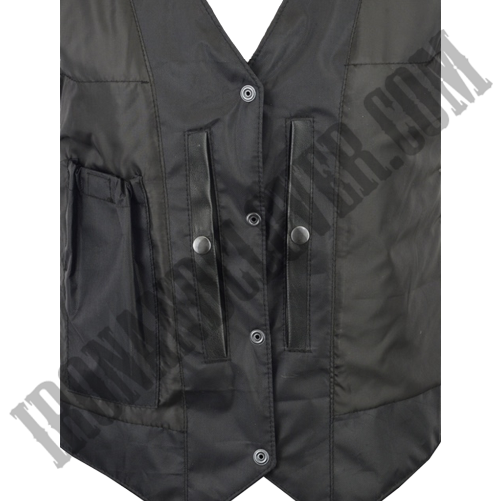 Classic Motorcycle Vest in Black