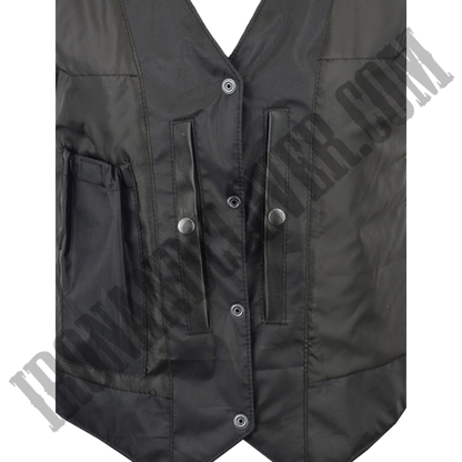 Classic Motorcycle Vest in Black