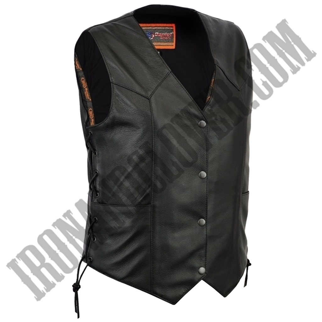 Classic Motorcycle Vest with Side Laces