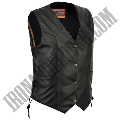 Classic Motorcycle Vest with Side Laces