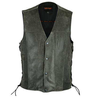 Traditional Motorcycle Vest in Gray