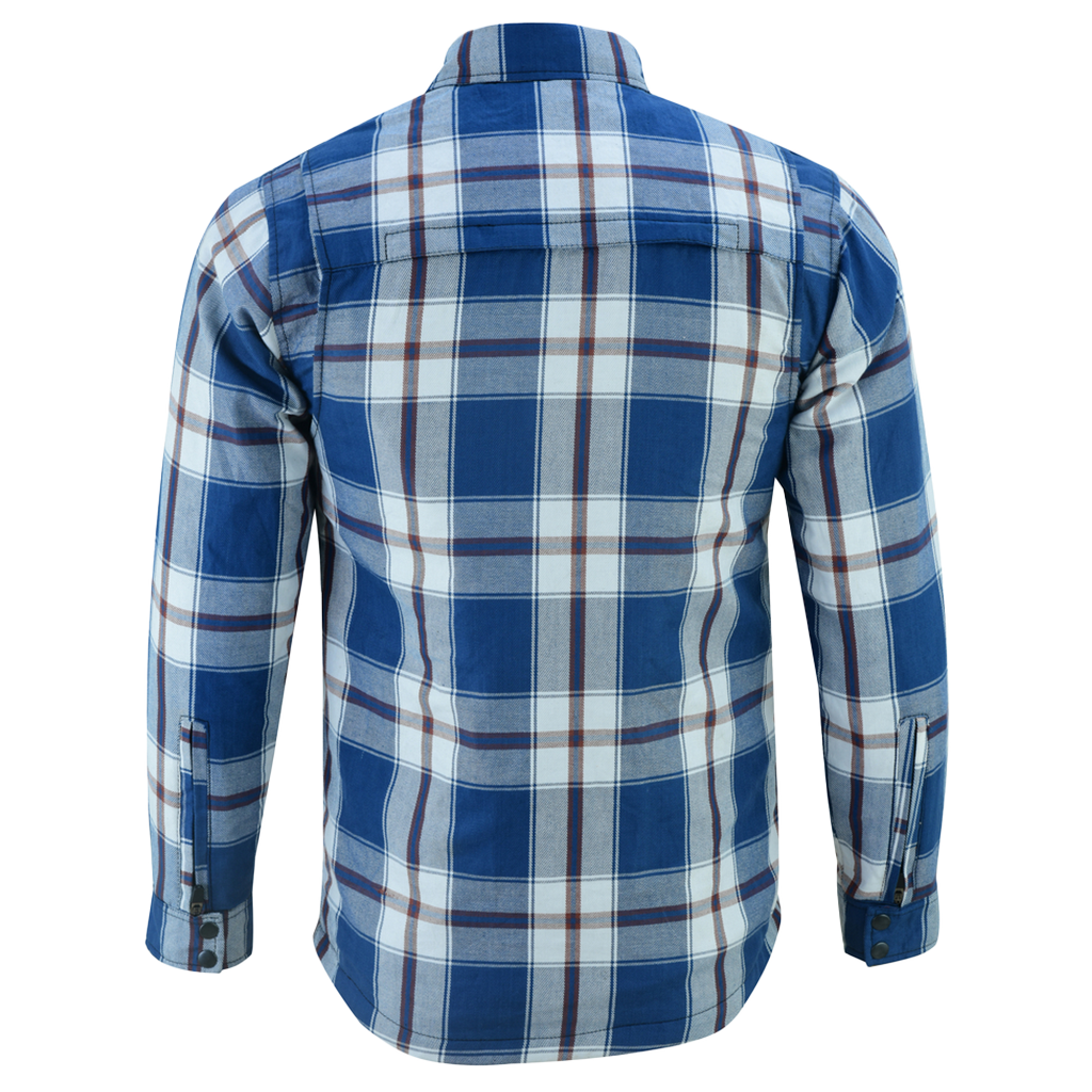 Men's Armored Flannel Shirt in Blue, White & Maroon