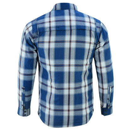 Men's Armored Flannel Shirt in Blue, White & Maroon