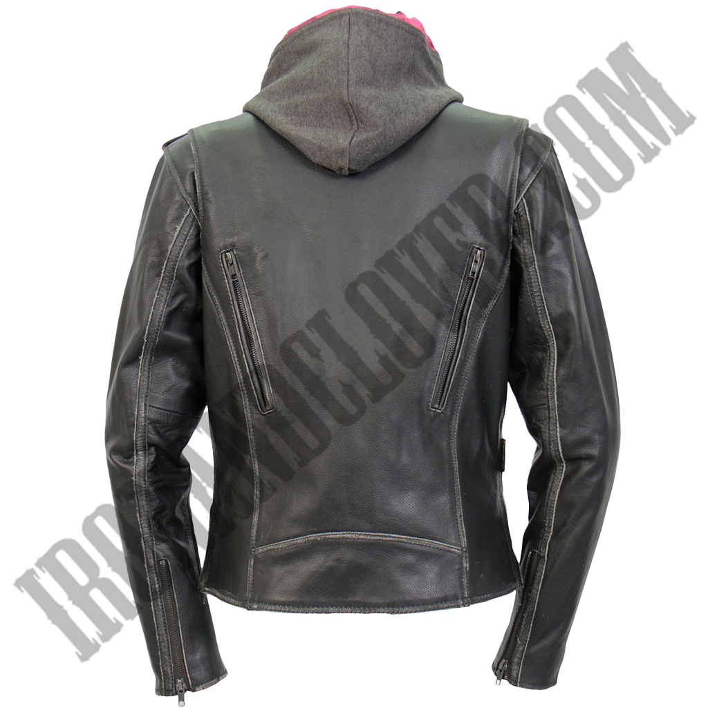 Leather Jacket with Removable Fleece Liner