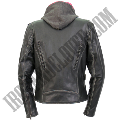 Leather Jacket with Removable Fleece Liner